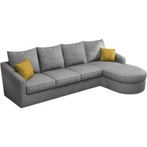 Raj Furniture Sumptuous Serenity The Round Lounger L-Shape 6 Seater Sofa Set For Your Living Room (RHS), Grey