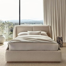 Raj Furniture The Smith Bed In Buckle Fabric 45 x 50 x 100 Cm Beige FOS-FUAE-1145-1M