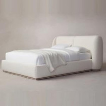 Raj Furniture The Smith Bed In Buckle Fabric 45 x 50 x 100 Cm Beige FOS-FUAE-1145-1M