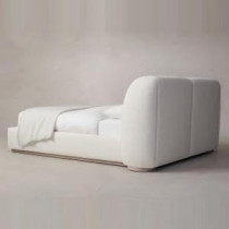 Raj Furniture The Smith Bed In Buckle Fabric 45 x 50 x 100 Cm Beige FOS-FUAE-1145-1M