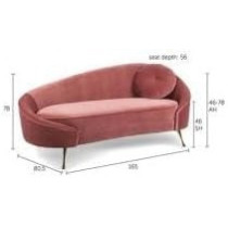 Raj Furniture Recessed Arm Loveseat 165 x 80 x 78 Cm Orange FOS-FUAE-1161-1M