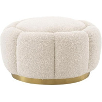 Raj Furniture Inger Boucle Pouf 66 x 66 x 40 Cm Cream FOS-FUAE-1213-1M