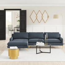 Raj Furniture Taliah Sectional Sofa With Chaise 75 x 300 x 160 Cm, Dusty Blue