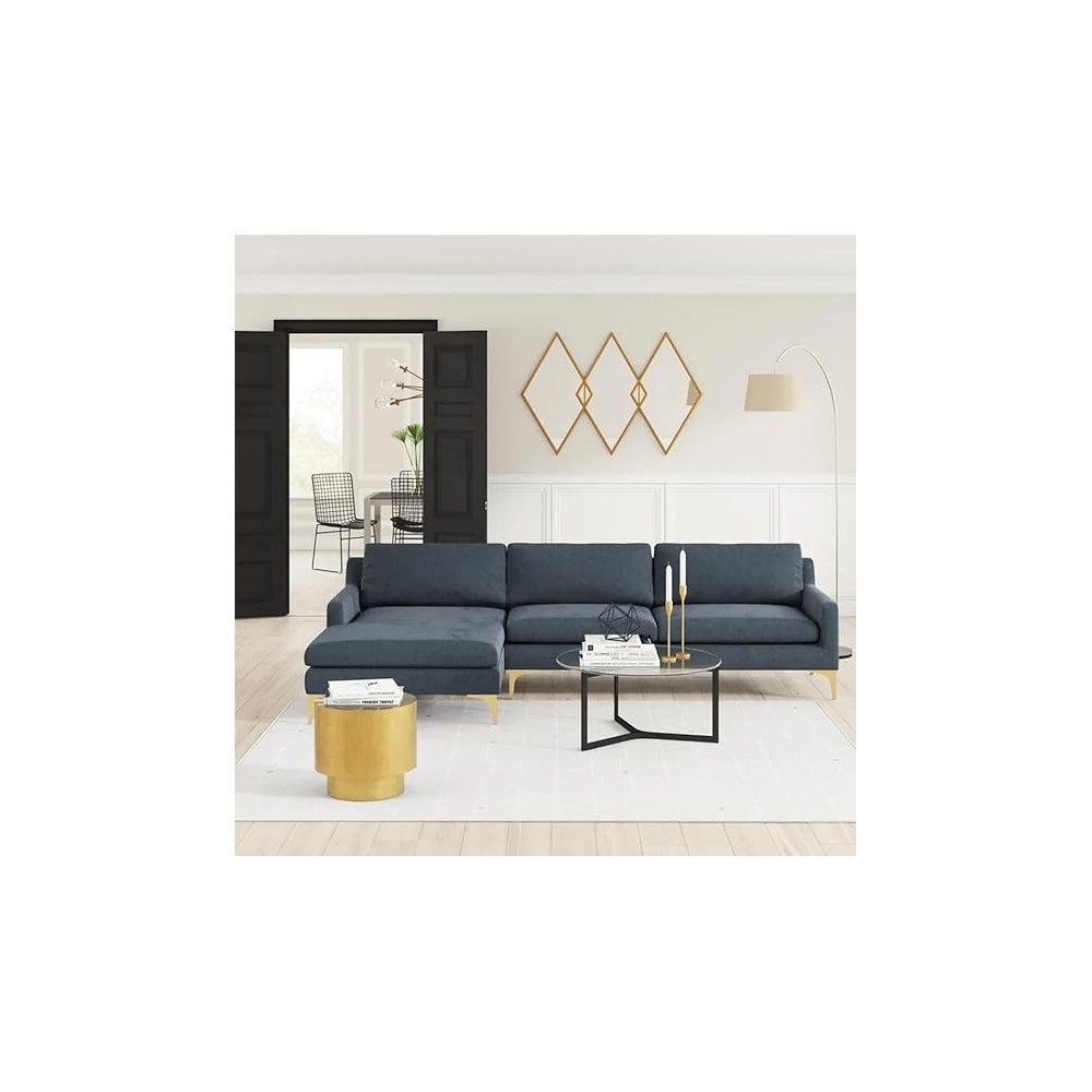 Raj Furniture Taliah Sectional Sofa With Chaise 75 x 300 x 160 Cm, Dusty Blue