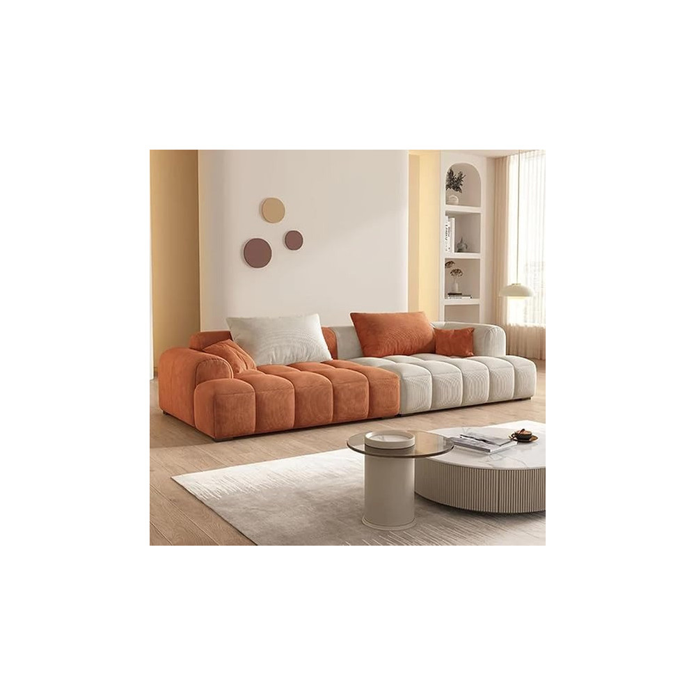 Raj Furniture Bianca Modular Sofa In Corduroy Fabric 320 x 63 x 96 Cm, Multicolor FOS-FUAE-1233-1M