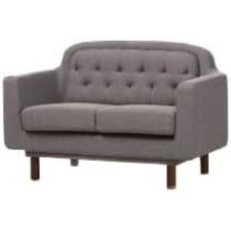Raj Furniture Baxton Studio Virginia Midcentury Loveseat 131 x 77 x 77 Cm, Grey FOS-FUAE-1272-1M