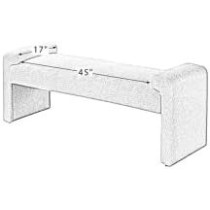 Ripple Furniture Modern Design Chaise Bench Footstool, Cream