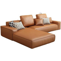 Raj Furniture Lee Upholstered Sectional Sofa 275 x 85 x 180 Cm, Brown FOS-FUAE-1311-1M