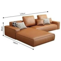 Raj Furniture Lee Upholstered Sectional Sofa 275 x 85 x 180 Cm, Brown FOS-FUAE-1311-1M