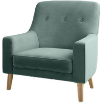 Raj Furniture Hagen Velvet Lounge Chair 78 x 76 x 81 Cm, Green FOS-FUAE-1324-1M