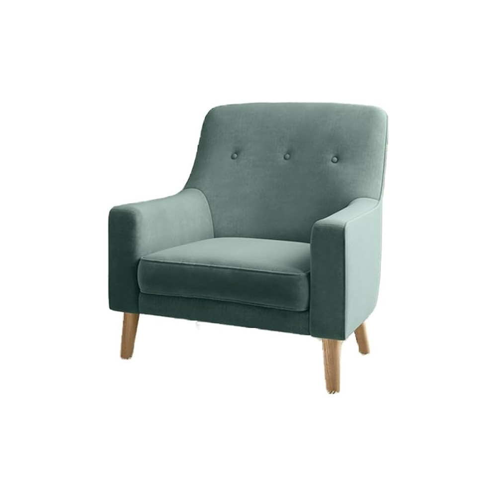 Raj Furniture Hagen Velvet Lounge Chair 78 x 76 x 81 Cm, Green FOS-FUAE-1324-1M