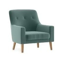 Raj Furniture Hagen Velvet Lounge Chair 78 x 76 x 81 Cm, Green FOS-FUAE-1324-1M