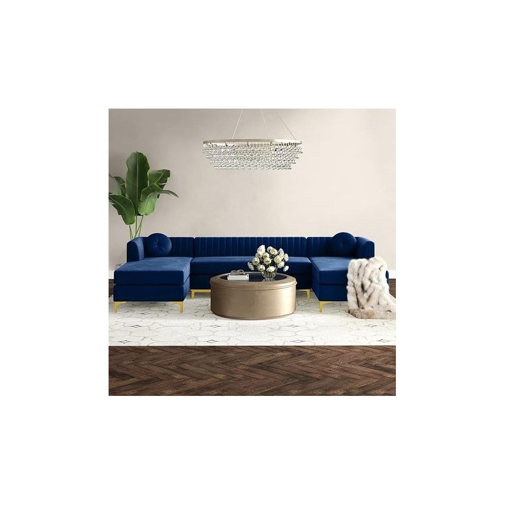 Ripple Furniture 3Piece Sofa Set 330 x 165 x 80 Cm, Blue FOS-FUAE-1329-1M