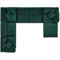 Raj Furniture Commix Softer Microfiber Filling Overstuffed Performance 7Piece Sectional Sofa 300 x 400 x 90 Cm, Green