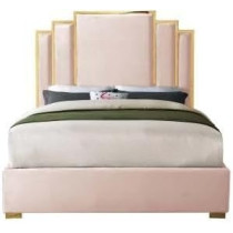 Raj Furniture Harlen Velvet Bed Frame 45 x 50 x 100 Cm, Pink