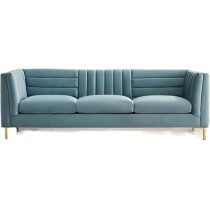 Raj Furniture Addlon Channel Tufted Teal Velvet Sofa 230 x 85 x 76 Cm, FOS-FUAE-1370-1M