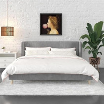 Raj Furniture Holly Upholstered Platform Bed 45 x 50 x 100 Cm, Grey