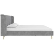 Raj Furniture Holly Upholstered Platform Bed 45 x 50 x 100 Cm, Grey