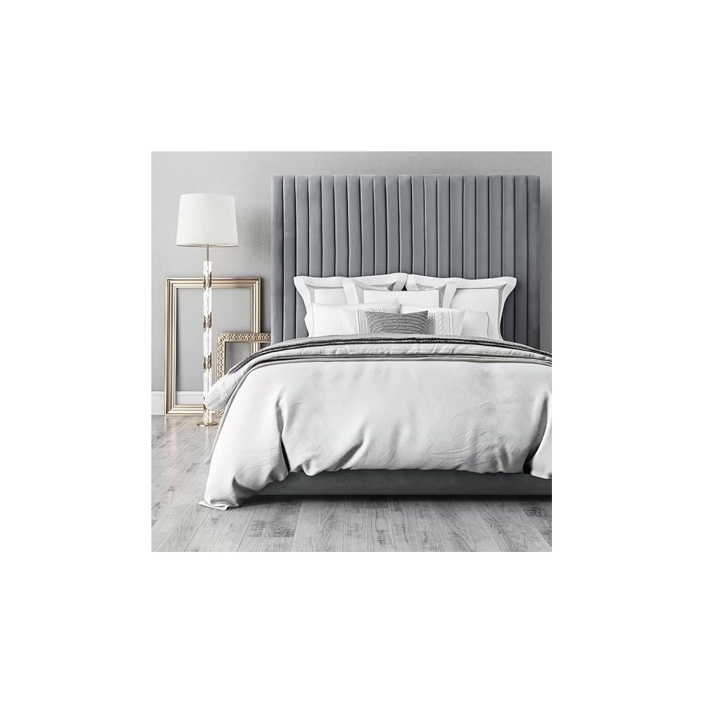 Raj Furniture Abid Upholstered Bed Frame 45 x 50 x 100 Cm, Grey FOS-FUAE-1399-1M