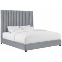 Raj Furniture Abid Upholstered Bed Frame 45 x 50 x 100 Cm, Grey FOS-FUAE-1399-1M