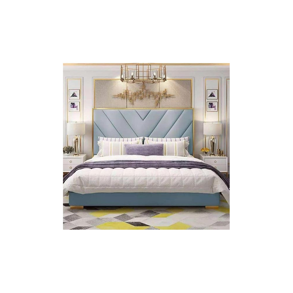 Raj Furniture Gilma Pvc Luxury Upholstered Bed Frame 0 x 140 Cm, Multicolor FOS-FUAE-1417-1M