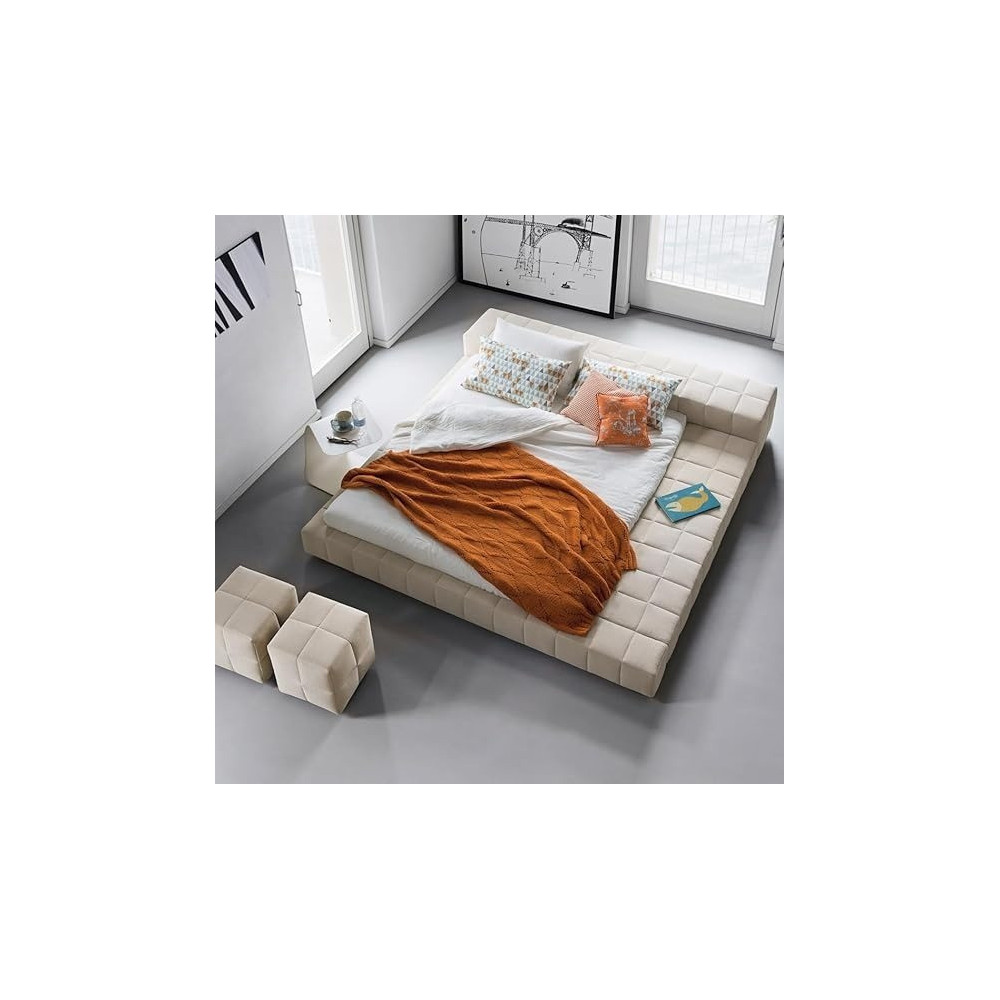 Raj Furniture Peninsola Square Upholstered Bed Frame 45 x 50 x 100 Cm, Multicolor FOS-FUAE-1446-1M