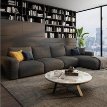 Ripple Furniture Luxury Modern Sofa Couch With Chaise Lounge, Living Room, Bedroom, Dining Room, Office, Guestroom, Charcoal Grey, Left