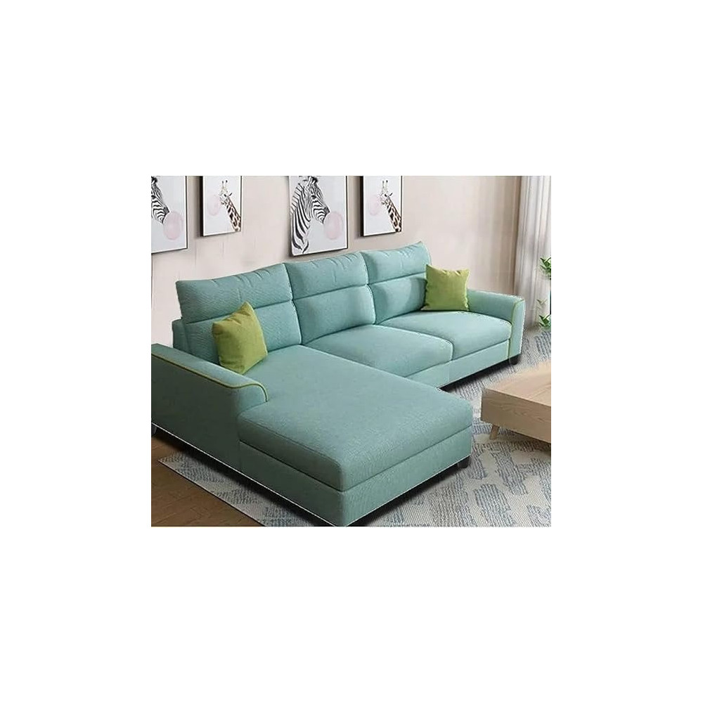 Raj Furniture Elegant 4 Seater L Shape Sofa For Living Room, Light Blue