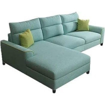 Raj Furniture Elegant 4 Seater L Shape Sofa For Living Room, Light Blue