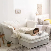 Raj Furniture Linen Living Room Sectional Sofa, White
