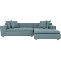 Ripple Furniture Living Room Sectional Couch Sofa Set (Turquoise)