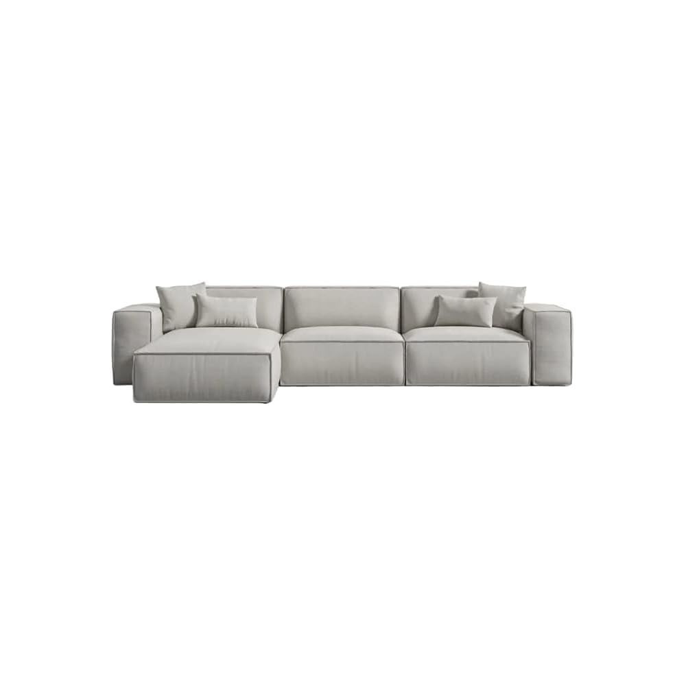 Ripple Furniture L-Shape Modern Style Luxury Home Couch (Right, White)