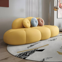 Ripple Furniture Contemporary Armless Sofa Wool Cloud Stylish Living Room Sofa, Yellow