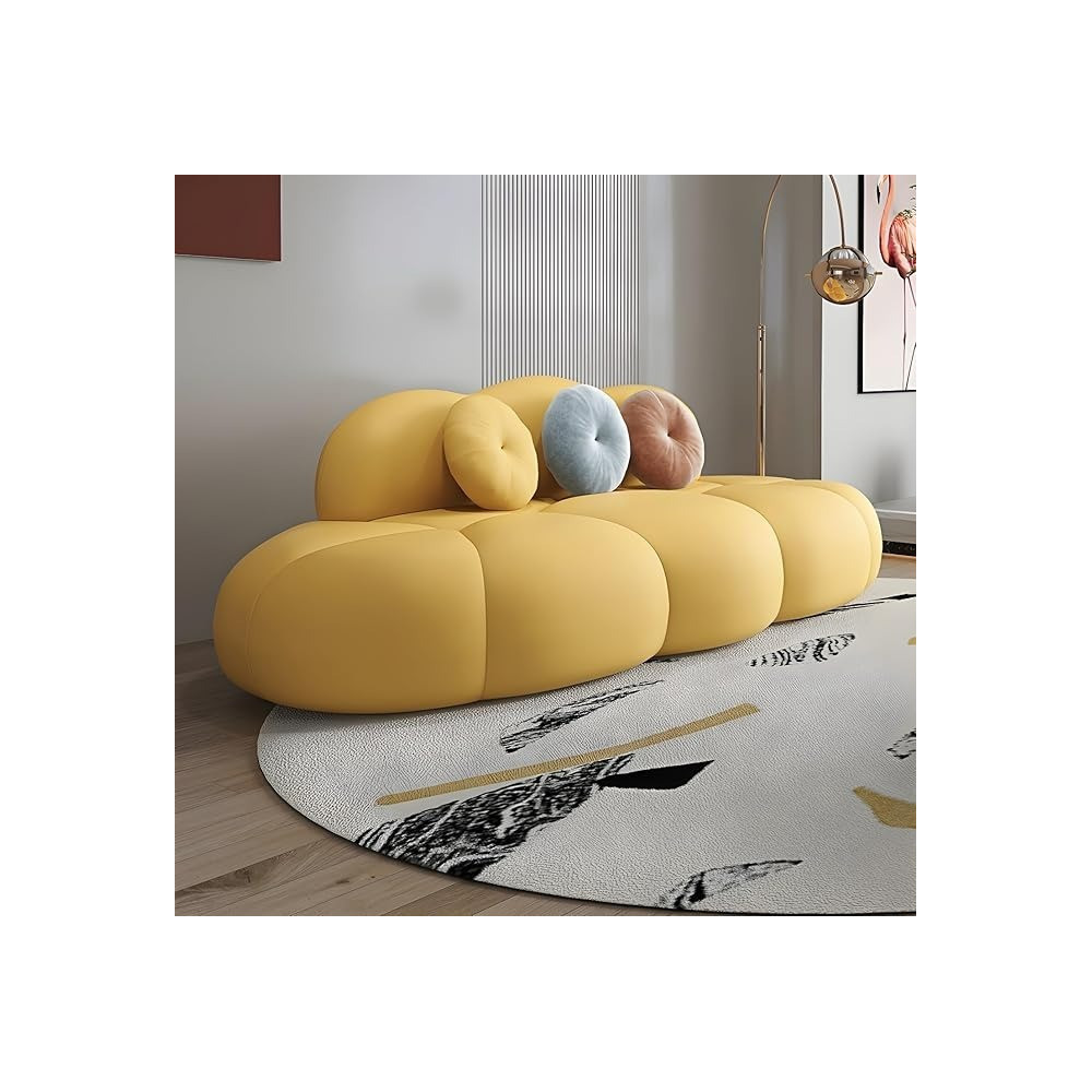 Ripple Furniture Contemporary Armless Sofa Wool Cloud Stylish Living Room Sofa, Yellow