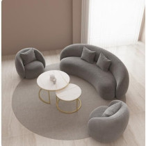 Raj Furniture Nordic Style Cloud Relax Sofa Stretch Living Room Minimalist Armchair Modern Couch Modular White Reading Canape Salon Home Furniture, Grey
