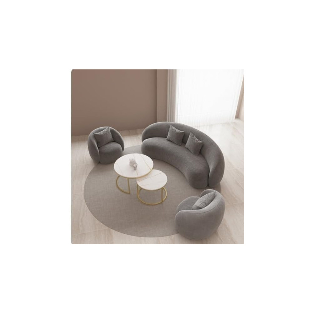 Raj Furniture Nordic Style Cloud Relax Sofa Stretch Living Room Minimalist Armchair Modern Couch Modular White Reading Canape Salon Home Furniture, Grey