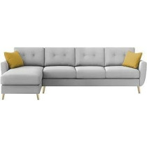Raj Furniture Luxury 6 Seater L Shape Sofa Set For Living Room In Premium Fabric, Lhs, Grey