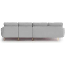 Raj Furniture Luxury 6 Seater L Shape Sofa Set For Living Room In Premium Fabric, Lhs, Grey