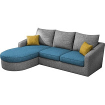 Raj Furniture Eleganceedge 4-Seater Sofa Set For Living Room, Lhs, Turquise Grey