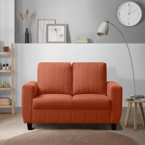 Raj Furniture Modern 2 Seater Fabric Sofa, Ember Orange