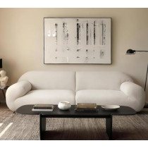 Ripple Furniture Modern Curved Sofa, 3-Seater, White