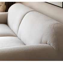 Ripple Furniture Modern Curved Sofa, 3-Seater, White