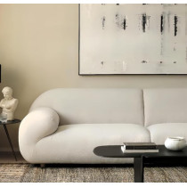 Ripple Furniture Modern Curved Sofa, 3-Seater, White