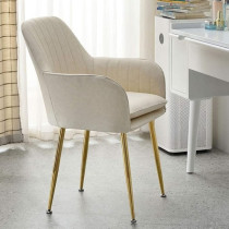 Ripple Furniture Living Room, Dinning Room, Hotel Restaurant And Office Visitor Velvet Chair, Beige