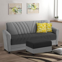 Ripple Furniture Elegance Essence 3 Seater Sofa Set With Ottoman, Black Grey