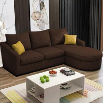 Raj Furniture Eleganceedge 4-Seater Sofa Set For Living Room, Brown