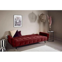 Raj Furniture 2 In 1 Upholstered Flip Sofa Bed, Burgundy