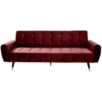 Raj Furniture 2 In 1 Upholstered Flip Sofa Bed, Burgundy