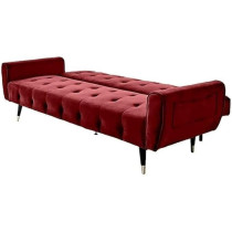 Raj Furniture 2 In 1 Upholstered Flip Sofa Bed, Burgundy