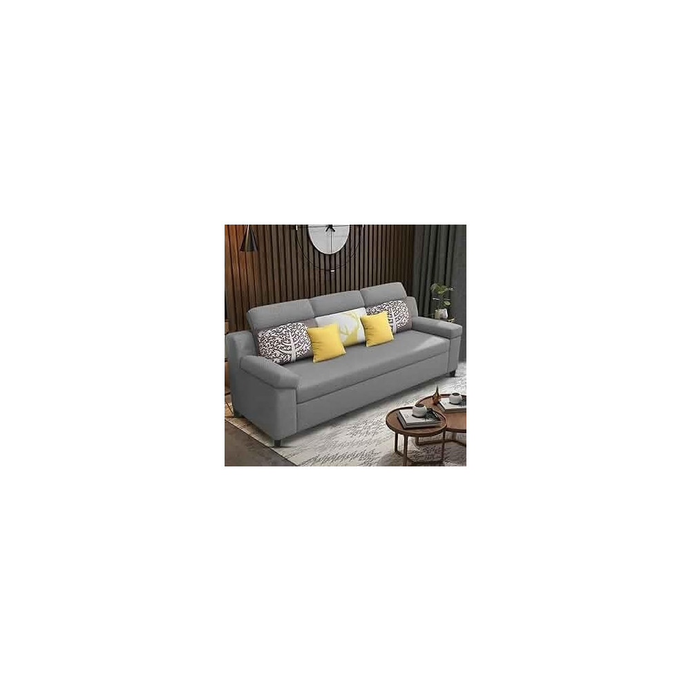 Raj Furniture Luxury 3 Seater Sofa For Living Room In Premium Fabric, Grey